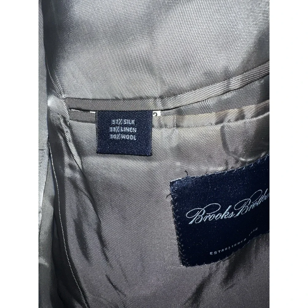 Brooks Brothers  Linen Silk Wool  Mens 40R Blazer Made In Italy Suit Jacket